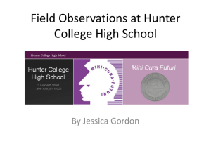 Field Observations at Hunter College High School