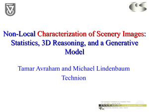 Non-Local Characterization of Scenery Images: Statistics, 3D