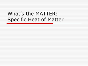 Matter 5 Specific Heat