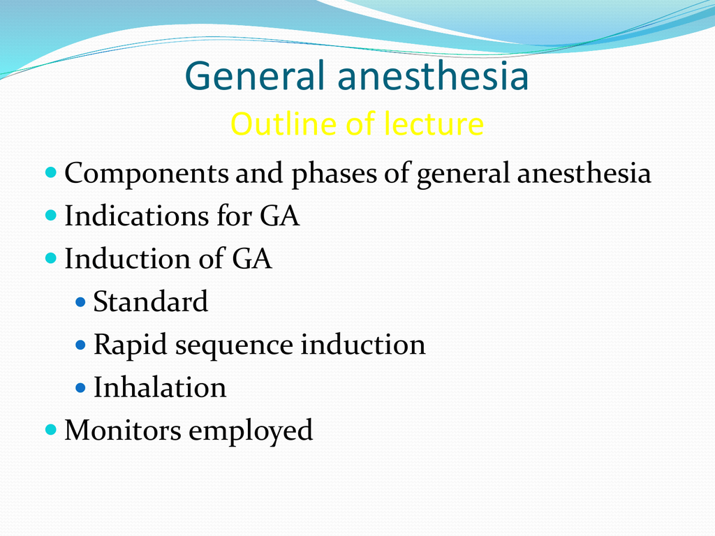 general anesthesia thesis