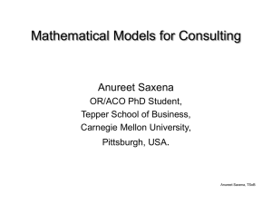 Mathematical Models for Consultants - Andrew.cmu.edu