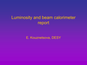 Luminosity and beam calorimeter report