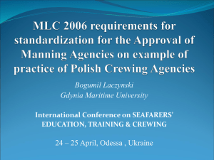 MLC 2006 requirements for standardization for the Approval of