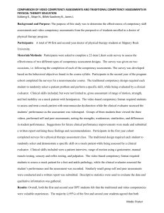 comparison of video competency assessments and traditional