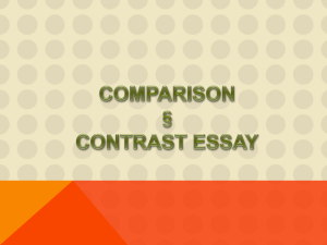 Directions for the Comparison or Contrast Essay