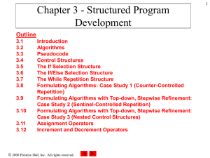 Chapter 2 - Control Structures