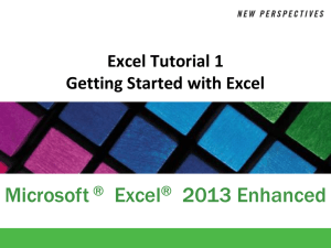 Excel 2013: Tutorial 1 Lecture