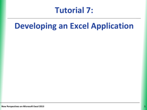 Tutorial 8: Developing an Excel Application