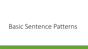 Basic Sentence Patterns