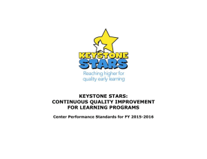 2015-16 Keystone STARS Performance Standards for Centers