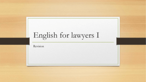 English for lawyers I