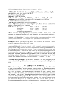 SYLLABUS - MATH 4650 and CSC 4656: Numerical Analysis I