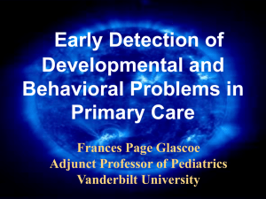 Early Detection of Developmental and Behavioral Problems in