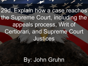 29d. Explain how a case reaches the supreme court, including the