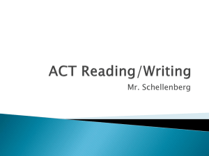 ACT Reading/Writing - Mona Shores Public Schools