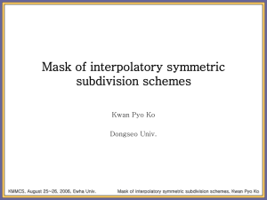 Mask of interpolatory symmetric subdivision schemes