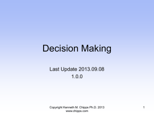 Decision Making - chipps.com - Kenneth M. Chipps Ph.D. Web Site