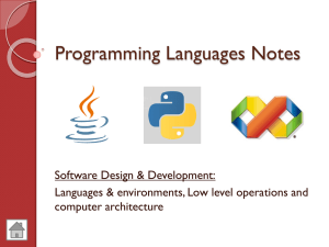 H SDD Programming Languages Notes