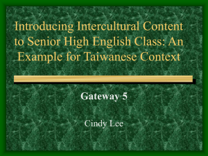 Introducing Intercultural Content in Senior High English Class