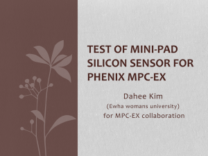 Test of mini-pad silicon sensor for PHENIX MPC-EX