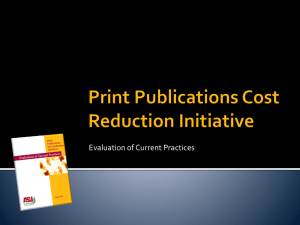 Print Publications Cost Reduction Initiative