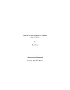 CJ Department Thesis Manual - University of Central Missouri