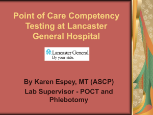 Annual Assessment of POCT at LGH ACT Testing