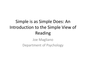 An Introduction to the Simple View of Reading