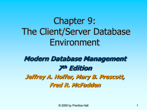 The Client/Server Database Environment