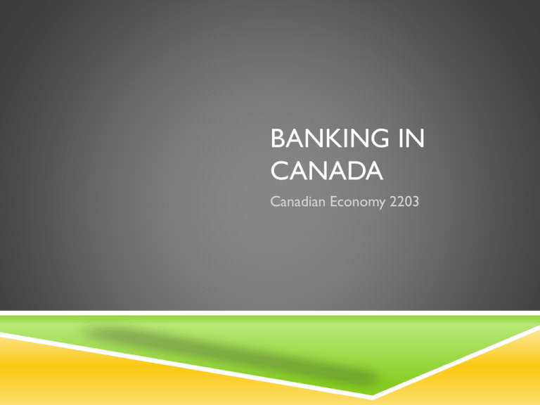 Banking In Canada