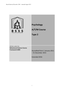Psychology A/T/M - ACT Board of Senior Secondary Studies