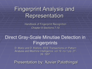 Fingerprint Analysis and Representation