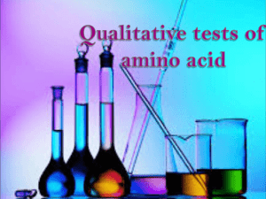 Qualitative tests for amino acids