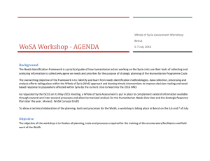 WoSA Workshop - AGENDA