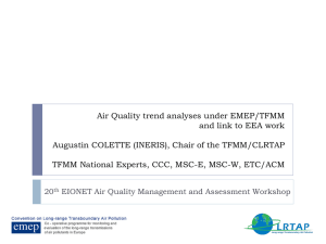 TFMM priorities within the EMEP workplan (2014