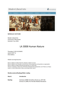 LA 3008 Human Nature 15-16 - Modern Liberal Arts