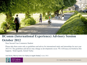 BComm (International Experience) - National University of Ireland