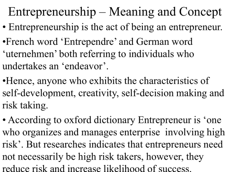 What Is The Meaning Of Word Entrepreneur