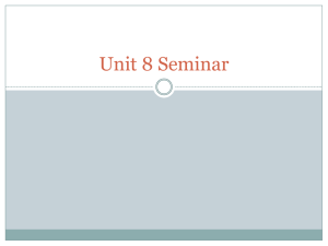 Unit 8 Seminar