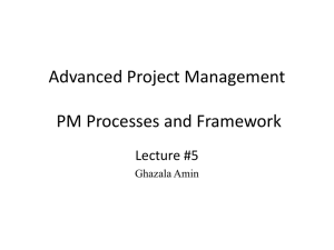 Advanced Project Management PM Processes and Framework