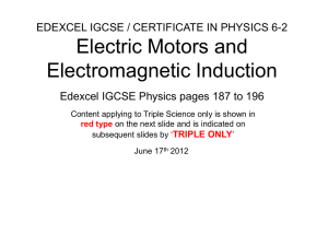 Electric Motors & Electromagnetic Induction