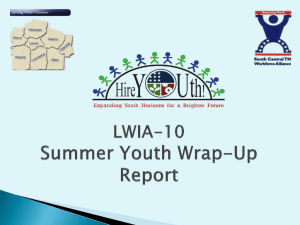 LWIA-10 Summer Youth Employment Program Design