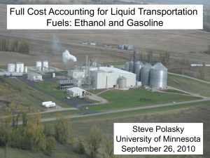 Comparing the Costs of Ethanol and Gasoline
