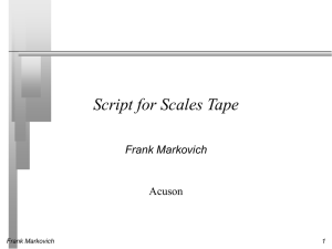 Scales Tape - Frank Markovich