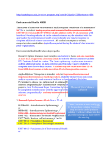 Environmental Health, MSEH The master of science in