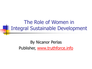The Role of Women in Integral Sustainable Development