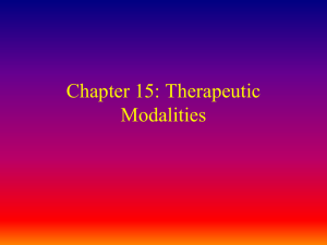 Chapter 15: Therapeutic Modalities