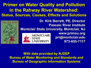 Water Quality of the Rahway River Basin *by Dr. Kirk Barrett, PhD.