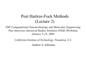 Beyond Hartree-Fock - California Institute of Technology