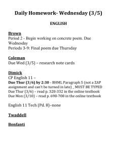 Due Wed (3/5) – research note cards